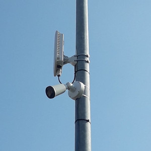 Telecamera di sorveglianza e collegamento in ponte radio.