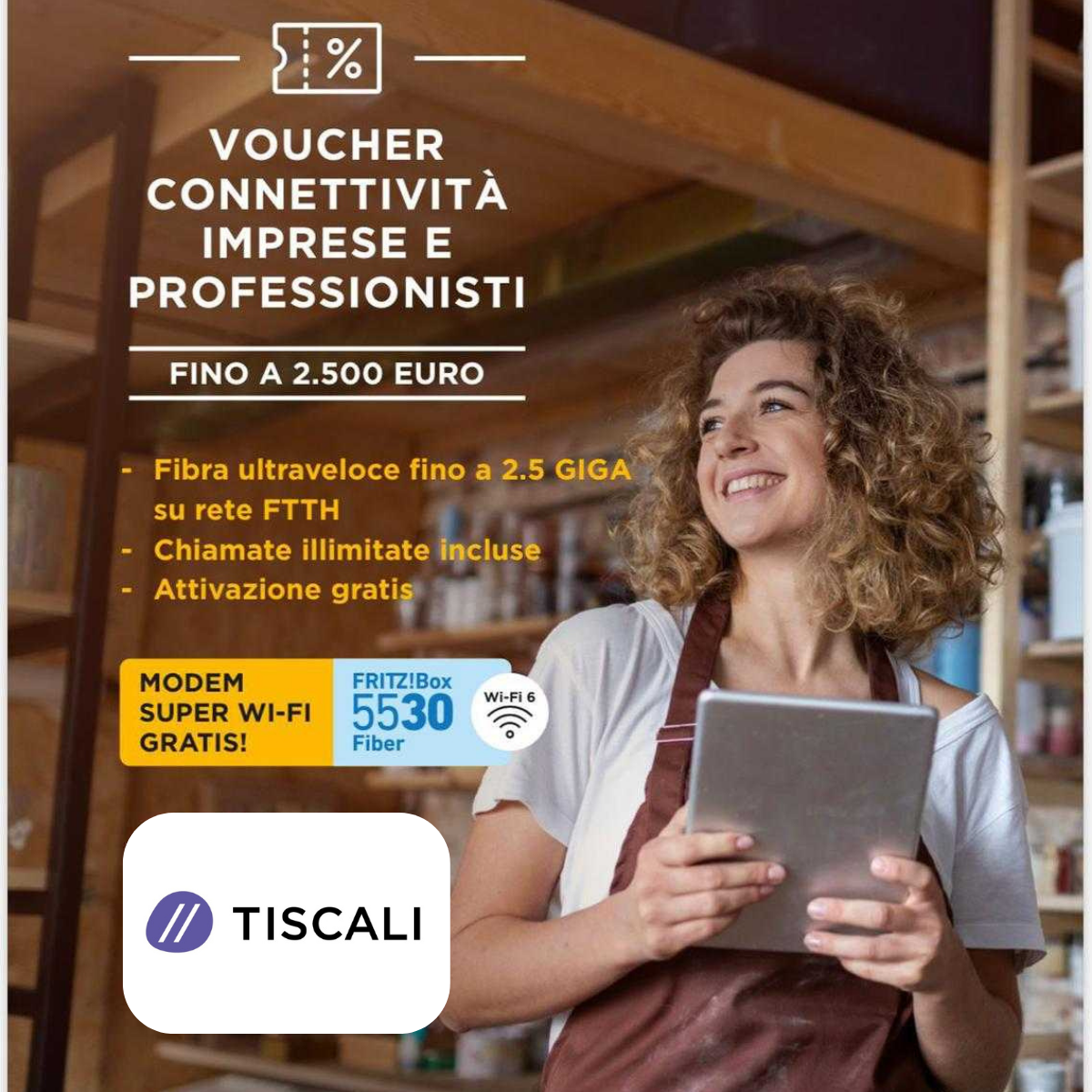 VOUCHER INTERNET IMPRESE TISCALI 0€