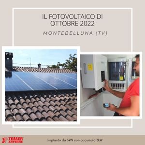Impianto fotovoltaico con accumulo da 3 Kw a Montebelluna Tv. Ottobre 2022
