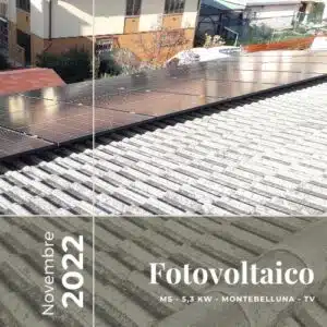 Impianto fotovoltaico da 5,3kWp con accumulo da 7,2 kWh. Montebelluna TV. Novembre 2022