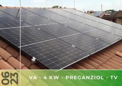 Impianto fotovoltaico da 4kWp con accumulo 4,8Kwh a Preganziol Tv. Giugno 2023