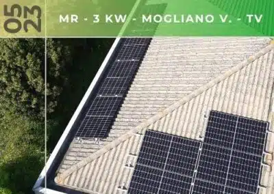 Impianto fotovoltaico da 3kWp Mogliano Tv. Maggio 2023