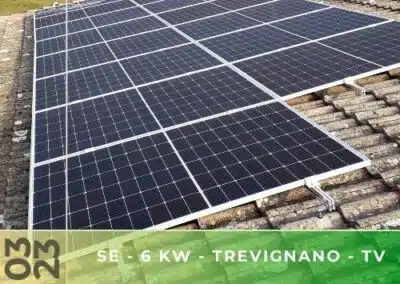 Impianto fotovoltaico da 6kWp con accumulo da 9,6 kWh. Trevignano Tv. Marzo 2023