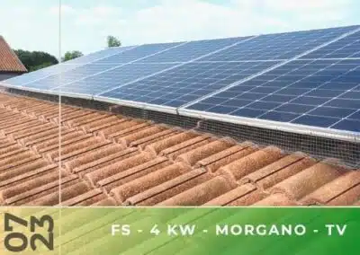 Impianto fotovoltaico da 4kWp con rete antipiccione a Morgano Tv. Luglio 2023