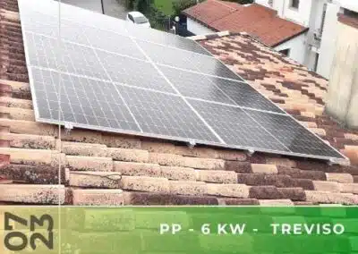 Impianto fotovoltaico da 6kWp con accumulo 9,6Kwh a Treviso. Luglio 2023