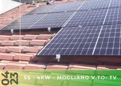 Impianto fotovoltaico da 4kWp con ottimizzatori. Mogliano V.to Tv. Aprile 2023