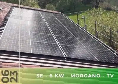 Impianto fotovoltaico da 6kWp con ottimizzatori. Accumulo 9,6Kwh. Morgano Tv. Aprile 2023