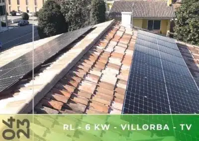 Impianto fotovoltaico da 6kWp con accumulo 9,6Kwh a Villorba Tv. Aprile 2023