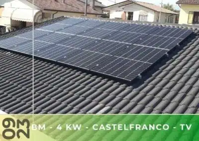 Impianto fotovoltaico da 4kWp con ottimizzatori. Castelfranco V.to Tv. Settembre 2023