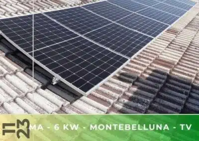 Impianto fotovoltaico da 6kWp con accumulo 9,6Kwh a Montebelluna TV. Novembre 2023