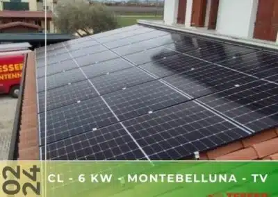 Impianto fotovoltaico da 6kWp a Montebelluna TV. Febbraio 2024
