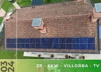 Impianto fotovoltaico da 6kWp con accumulo da 9,6 kWh a Villorba TV. Marzo 2024