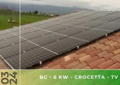 Impianto fotovoltaico da 6kWp con rete antipiccione a Crocetta del Montello TV. Marzo 2024