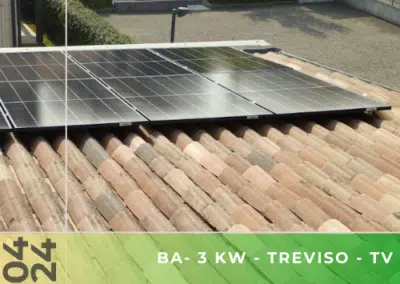 Impianto fotovoltaico da 3kWp a Treviso TV. Aprile 2024