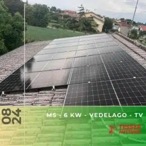 Impianto fotovoltaico da 6 kWp con accumulo da 11,6 kWh a Riese Pio X TV. Settembre 2024