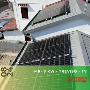 Impianto fotovoltaico da 3kWp con accumulo da 5,8kWp a Treviso TV. Aprile 2024