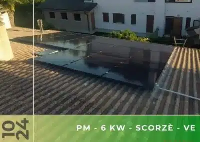 Impianto fotovoltaico da 6 kWp con accumulo da 11,6 kWh a Scorzè, VE. Ottobre 2024